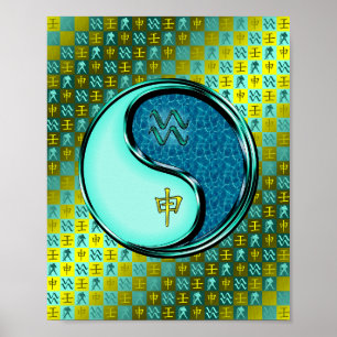 Aquarius und Wasseraffe Poster