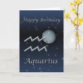 Aquarius Uranus Happy Birthday Grußkarte Karte (Gelbe Blume)