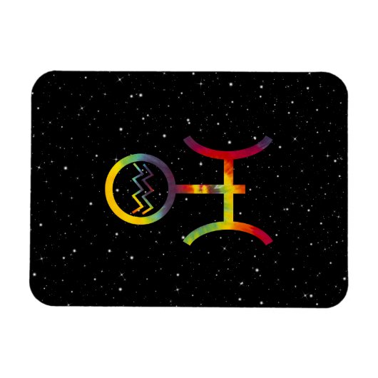 Aquarius Uranus Planetäre Symbol Sterne Gefärbte K Magnet (Horizontal)