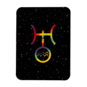 Aquarius Uranus Planetäre Symbol Sterne Gefärbte K Magnet (Vertikal)