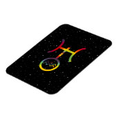 Aquarius Uranus Planetäre Symbol Sterne Gefärbte K Magnet (Linke Seite)