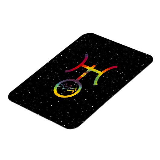 Aquarius Uranus Planetäre Symbol Sterne Gefärbte K Magnet (Linke Seite)