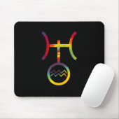 Aquarius Uranus Planetensymbol-Gefärbte Krawatte Mousepad (Mit Mouse)
