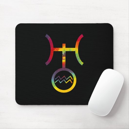 Aquarius Uranus Planetensymbol-Gefärbte Krawatte Mousepad (Mit Mouse)