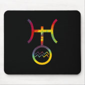 Aquarius Uranus Planetensymbol-Gefärbte Krawatte Mousepad (Vorne)