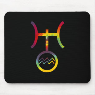 Aquarius Uranus Planetensymbol-Gefärbte Krawatte Mousepad
