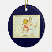 Aquarius, Vintage Konstellation, Uranischer Spiege Keramik Ornament (Links)