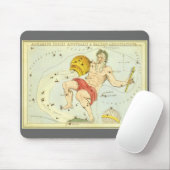 Aquarius, Vintage Konstellation, Uranischer Spiege Mousepad (Mit Mouse)