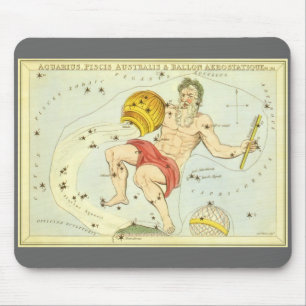 Aquarius, Vintage Konstellation, Uranischer Spiege Mousepad