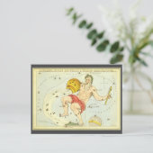 Aquarius, Vintage Konstellation, Uranischer Spiege Postkarte (Stehend Vorderseite)