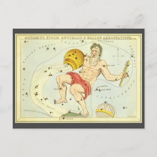 Aquarius, Vintage Konstellation, Uranischer Spiege Postkarte (Vorderseite)