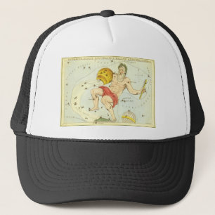 Aquarius, Vintage Konstellation, Uranischer Spiege Truckerkappe