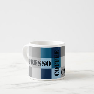Aquarius Vintage Schachbrett Kaffee Espressotasse