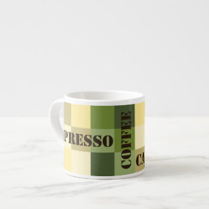 Aquarius Vintage Schachbrettmuster Kaffee Espressotasse