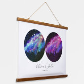 Aquarius Virgo Personalisierte Paare Horoskop Wandteppich Mit Holzrahmen (Gewinkelt)