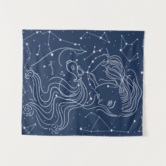 Aquarius Wandteppich (Vorderseite (Horizontal))