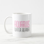 Aquarius Wasserträger Zodiac Textname Rosa Schwarz Kaffeetasse (Links)