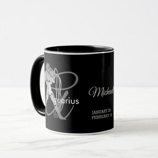 Aquarius ♒ Wasserträger - Zodiac-Zeichen Tasse (Vorderseite Links)
