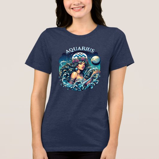 Aquarius Water Bearer Beautiful Woman Astrology  Tri-Blend Shirt (Vorderseite)