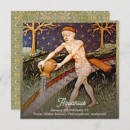 Aquarius Water Bearer Zodiac Sign Geburtstagsparty Einladung