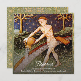 Aquarius Water Bearer Zodiac Sign Geburtstagsparty Einladung