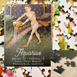 Aquarius Water Bearer Zodiac Sign Geburtstagsparty Puzzle