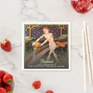 Aquarius Water Bearer Zodiac Sign Geburtstagsparty Serviette