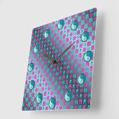 Aquarius & Water Rooster Quadratische Wanduhr (Winkel)