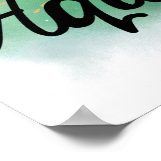 Aquarius Watercolor Splash Poster (Ecke)