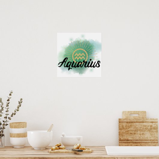 Aquarius Watercolor Splash Poster (Küche)