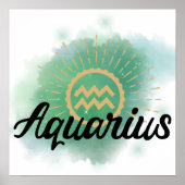 Aquarius Watercolor Splash Poster (Vorne)