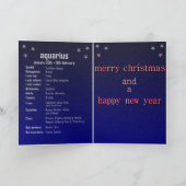 Aquarius Weihnachtskarte. Feiertagskarte (Innenseite)