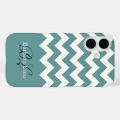 Aquarius-Weiß, blau Zickzack Case-Mate iPhone Hülle (Rückseite (Horizontal))