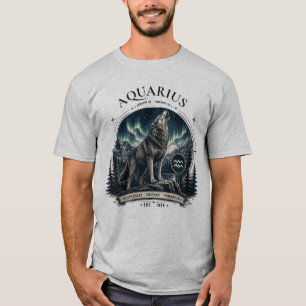 Aquarius Wolf Zodiac-Shirt T-Shirt