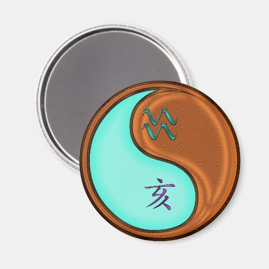 Aquarius & Wood Boar Magnet (Vorderseite/Rückseite)