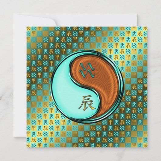 Aquarius & Wood Dragon Karte (Vorderseite)