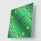 Aquarius & Wood Goat Quadratische Wanduhr (Winkel)