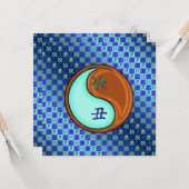 Aquarius & Wood Ox Karte (Vorderseite/Rückseite Beispiel)