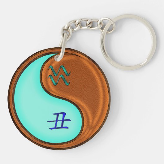 Aquarius & Wood Ox Schlüsselanhänger (Rückseite)