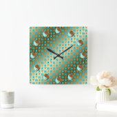 Aquarius & Wood Rat Quadratische Wanduhr (Zuhause)