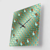 Aquarius & Wood Rat Quadratische Wanduhr (Winkel)