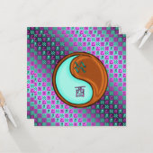 Aquarius & Wood Rooster Karte (Vorderseite/Rückseite Beispiel)