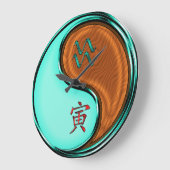 Aquarius & Wood Tiger Große Wanduhr (Winkel)