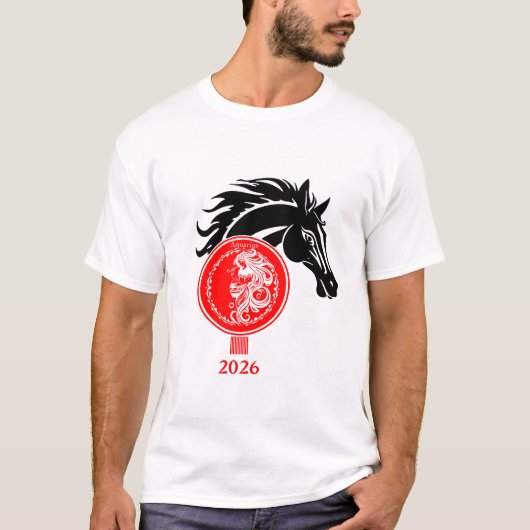 Aquarius x Jahr des Pferdes 2026 T-Shirt (Vorderseite)