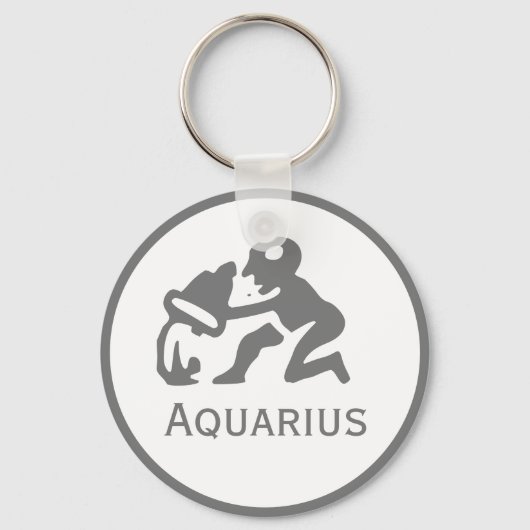 Aquarius-Zeichen des Zodiac-Designs Schlüsselanhänger (Vorderseite)
