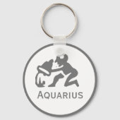 Aquarius-Zeichen des Zodiac-Designs Schlüsselanhänger (Rückseite)