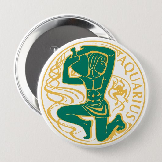 Aquarius-Zeichen des Zodiaks auf Button (Vorne & Hinten)