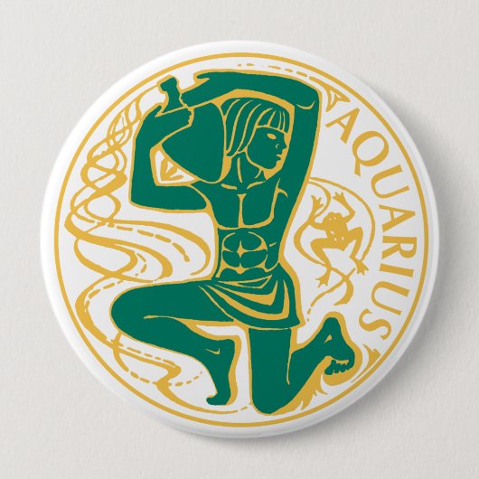 Aquarius-Zeichen des Zodiaks auf Button (Vorderseite)