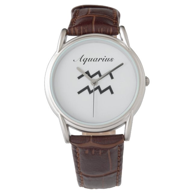Aquarius-Zeichen des Zodiaks. Mens Watches Armbanduhr (Vorderseite)