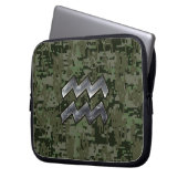 Aquarius-Zeichen für die digitale Camouflage von O Laptopschutzhülle (Vorderseite Links)